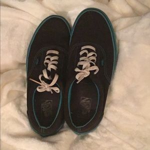 Teal Blue & Black Vans